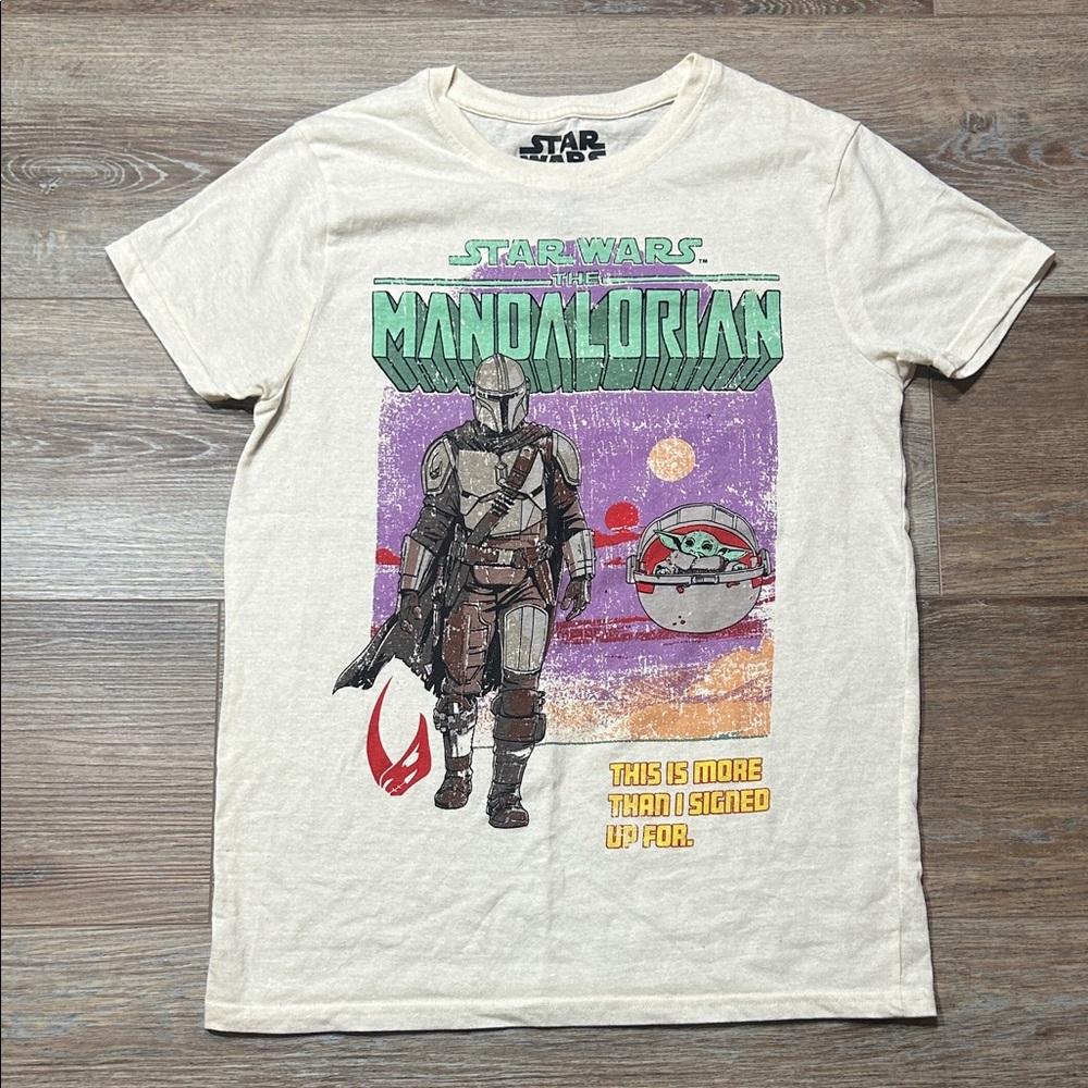 Star Wars Mandalorian Cream and Green Tee
